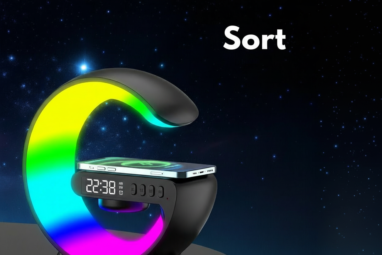 LumiSound™ | Solopgangsvækkeur, Bluetooth-højttaler, trådløs oplader & stemningsbelysning!